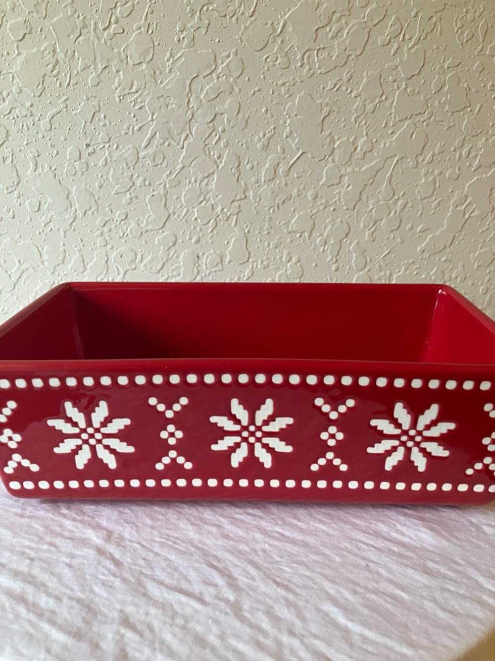 World Market: Fair Isle Christmas Holiday Bread Loaf- ceramic